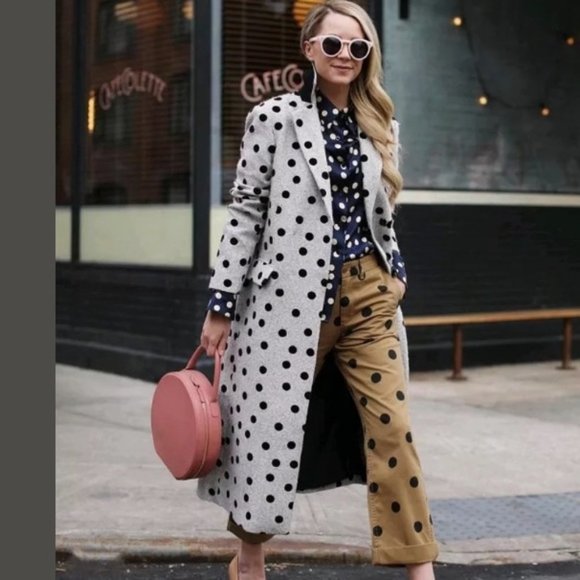 j crew boyfriend chino pant in polka dot